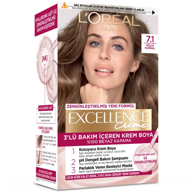 L'oreal Excellence Creme 7.1 Küllü Kumral