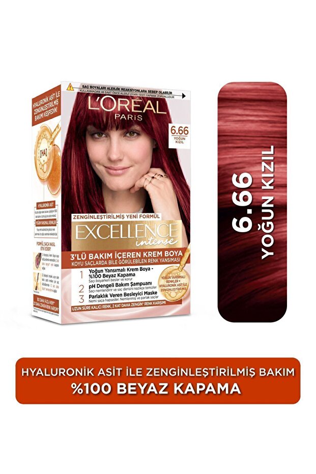 Loreal Excellence Intense 6.66  Yoğun Kızıl Saç Boyası