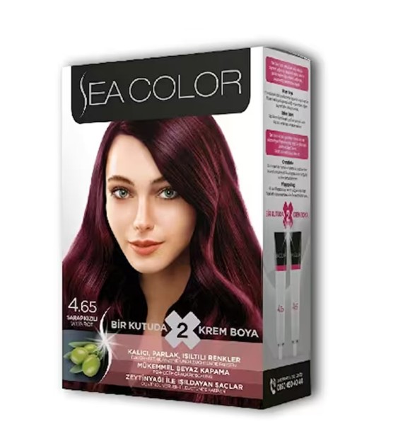 Sea Color 4.65 Şarap Kırmızısı Saç Boyası