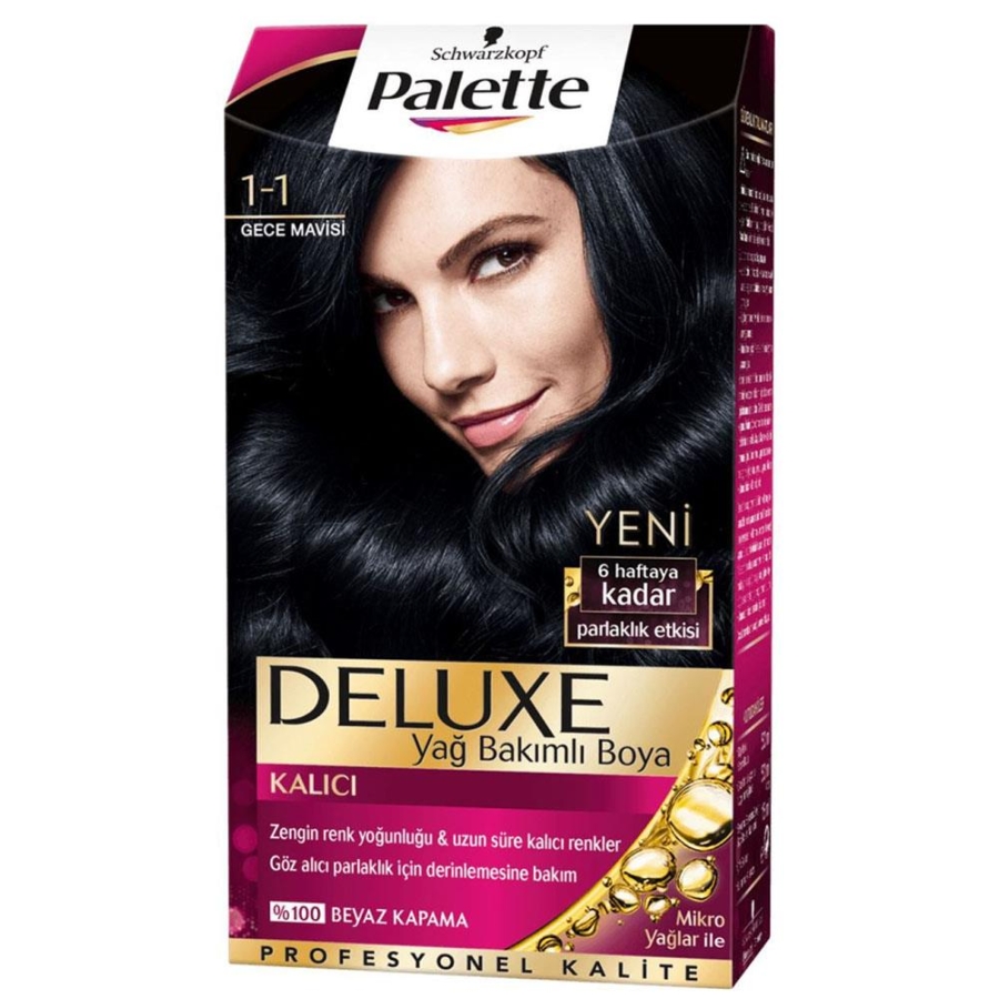 Palette Deluxe Saç Boyası 1.1 Gece Mavisi